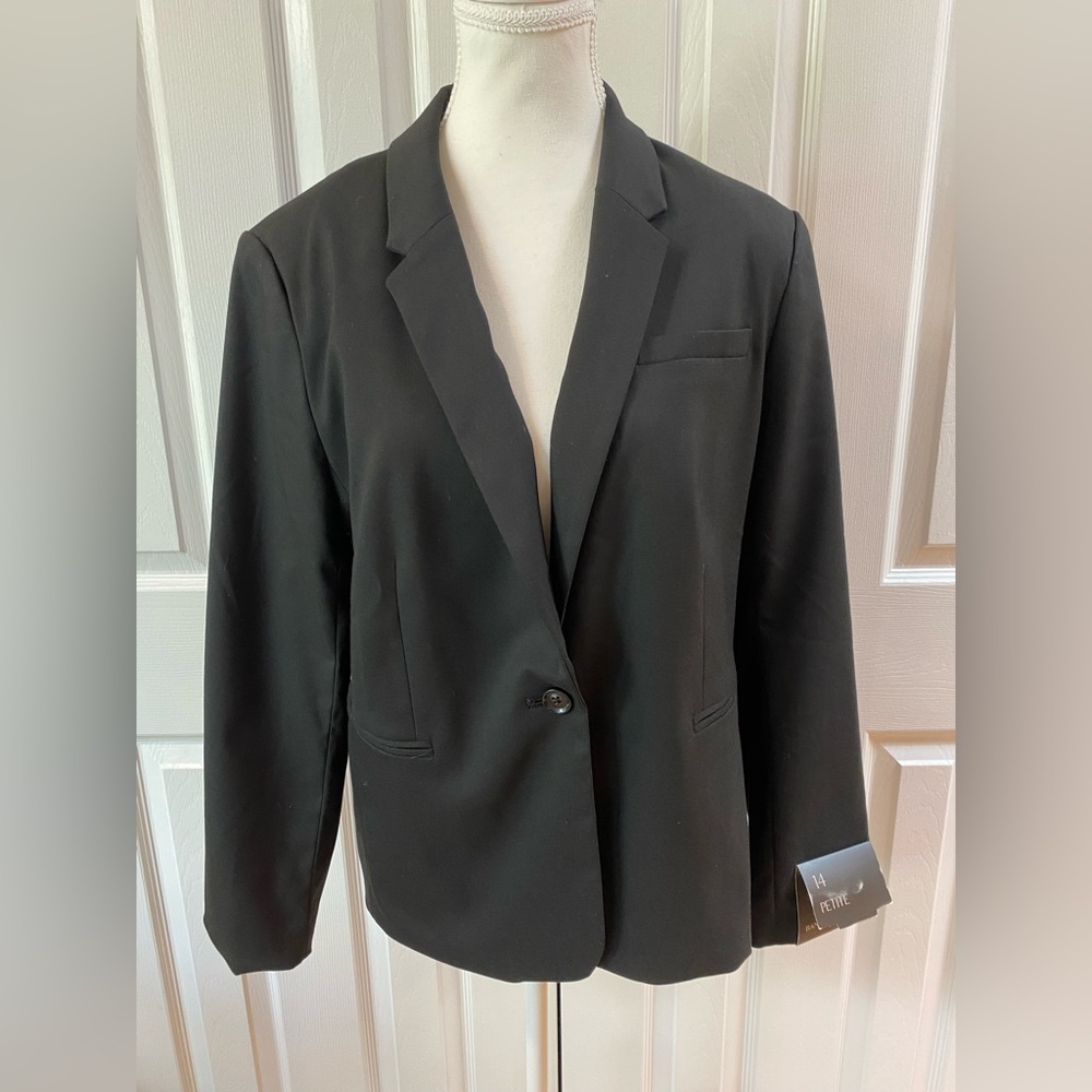Banana Republic Petite Black Single-Button Blazer